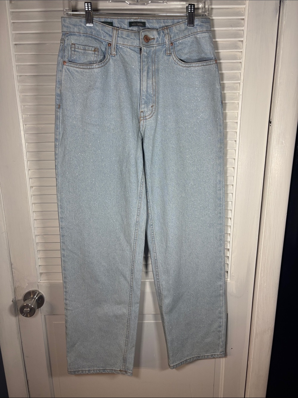 wild fable Pale Blue 90s Relaxed Women's Jeans with Sparkle